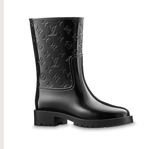 Brand new black Louis Vuitton rain boots
